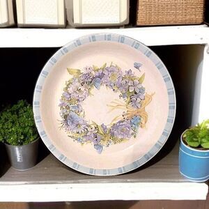 Marjolein Bastin Natures Sketchbook Plate LARGE Hallmark Butterfly Flower Wreath